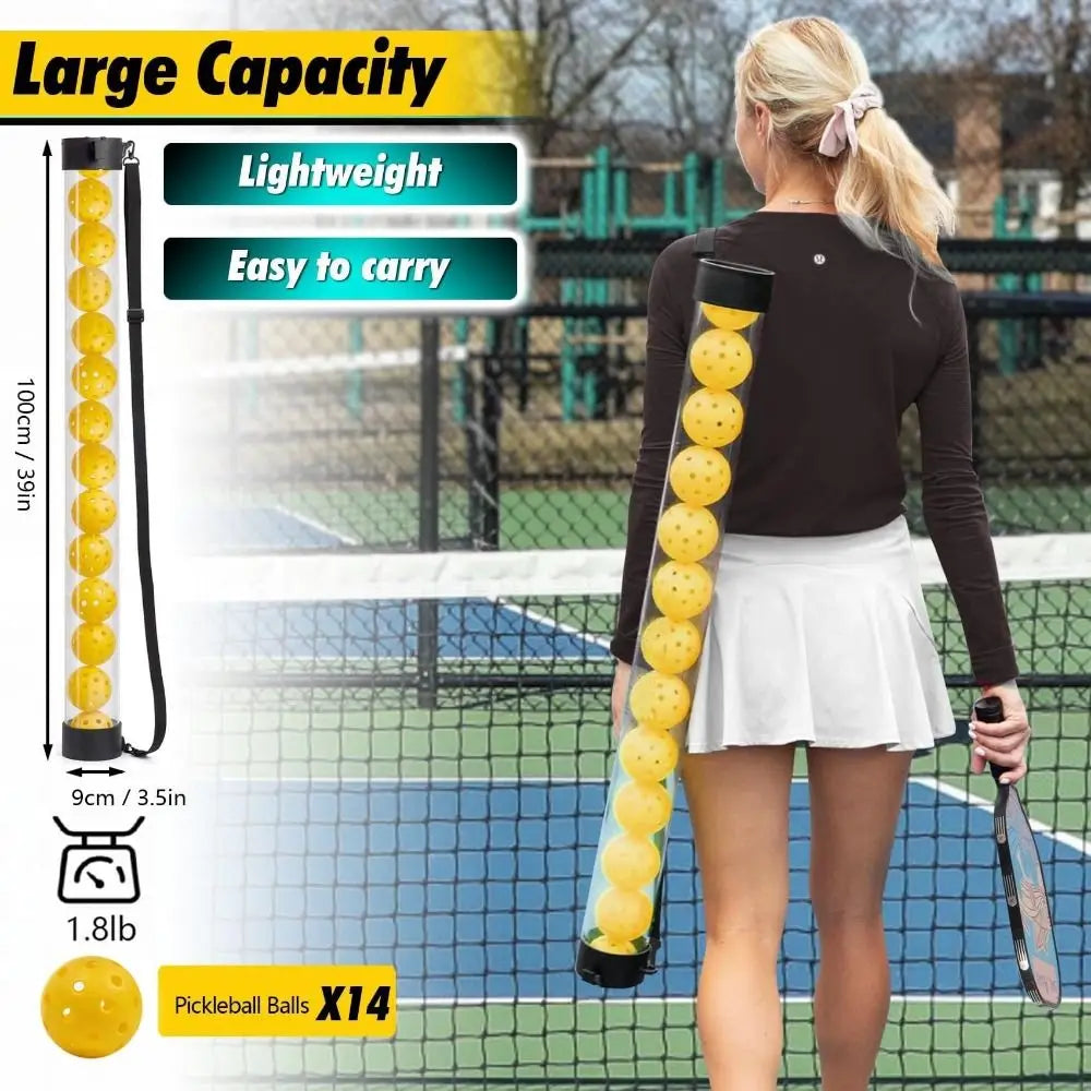 With Adjustable Strap Pickleball Pickup Tube 12 Balls Storage Durable Tennis Ball Picker Versatile Pickleball Retriever Tube