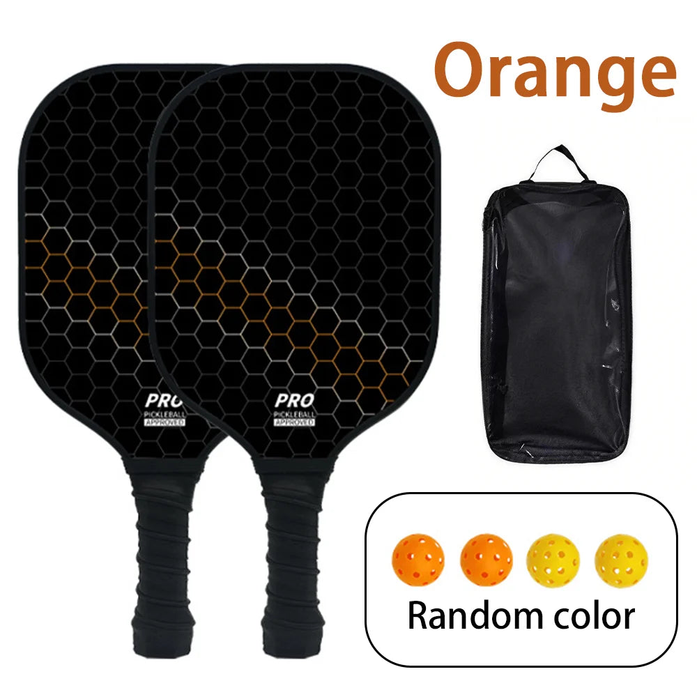 Poplar Wood Pickleball Paddles Set, Large Sweet Spot, Comfort Grip, Includes 4 Balls & Carry Bag for All Players
