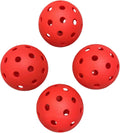 4-Pack Red X-40 Pickleball Balls 74Mm Diameter 40 Holes Outdoor Pickleball Balls