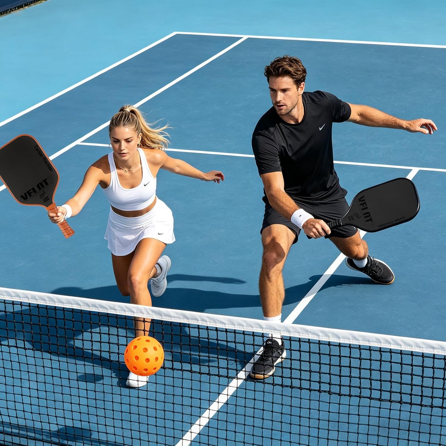 Pickleball Paddles,Pickleball Paddle,Carbon Fiber Pickle Ball Paddle-16Mm,Hot Pressing Process Racket for Lightweight,Superior Control,Spin,Power and Consistency,Usapa Approved