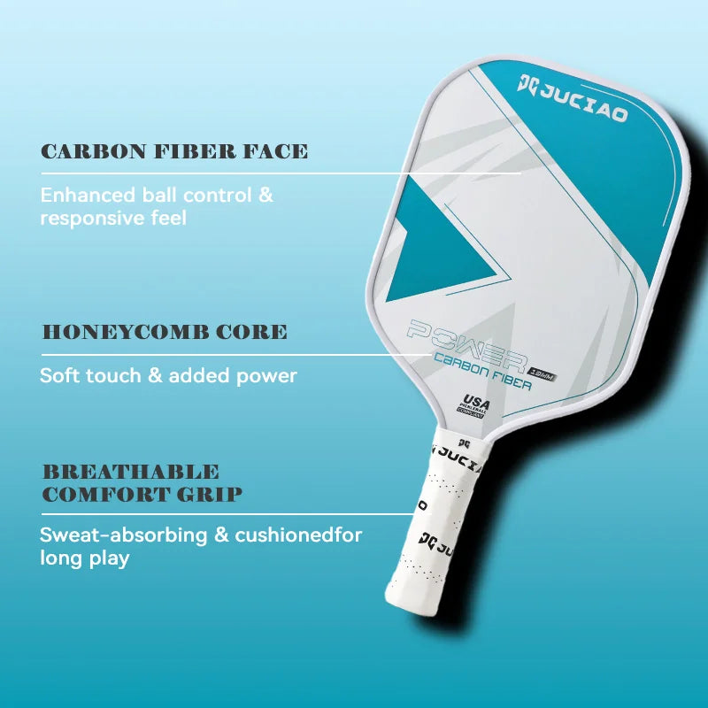 Pickleball Paddles Set of 2 – Multiple Colors Carbon Fiber Surface 13Mm Lightweight Set Includes 4 Balls