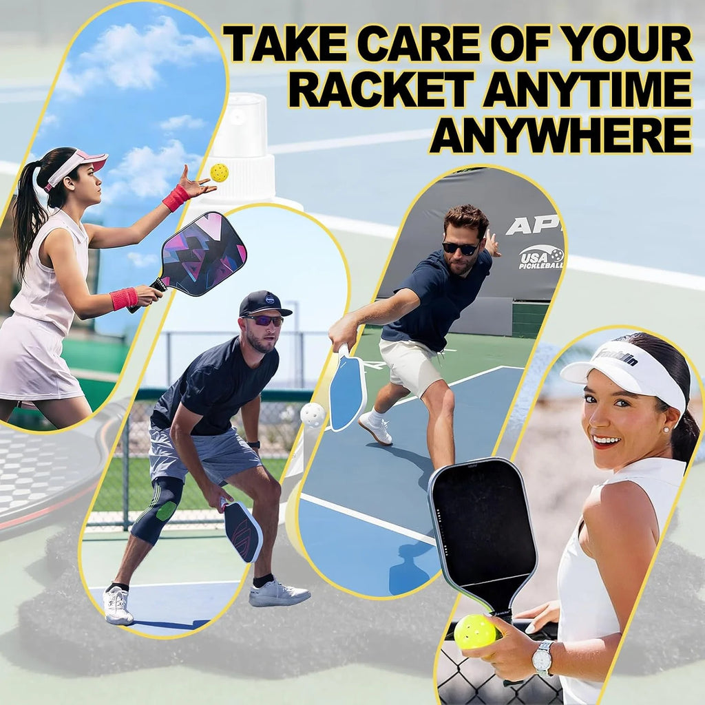 SIKEZHAN 120Ml Pickleball Paddle Cleaner Spray Kit, Premium Rubber Eraser Block and Microfiber Towel for Face Spin Restoration