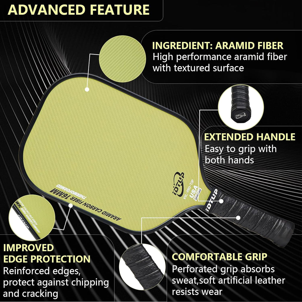 Pack Pickleball Pro Aramid Carbon (2 Palas + 4 Pelotas)
