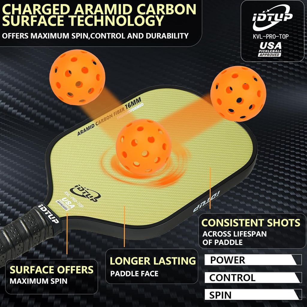 Pack Pickleball Pro Aramid Carbon (2 Palas + 4 Pelotas)