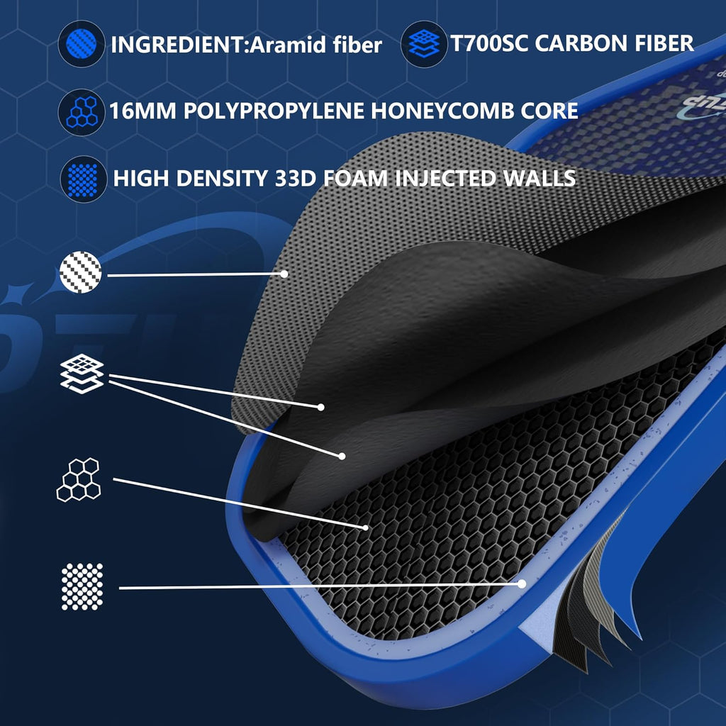 Pack Pickleball Pro Aramid Carbon (2 Palas + 4 Pelotas)