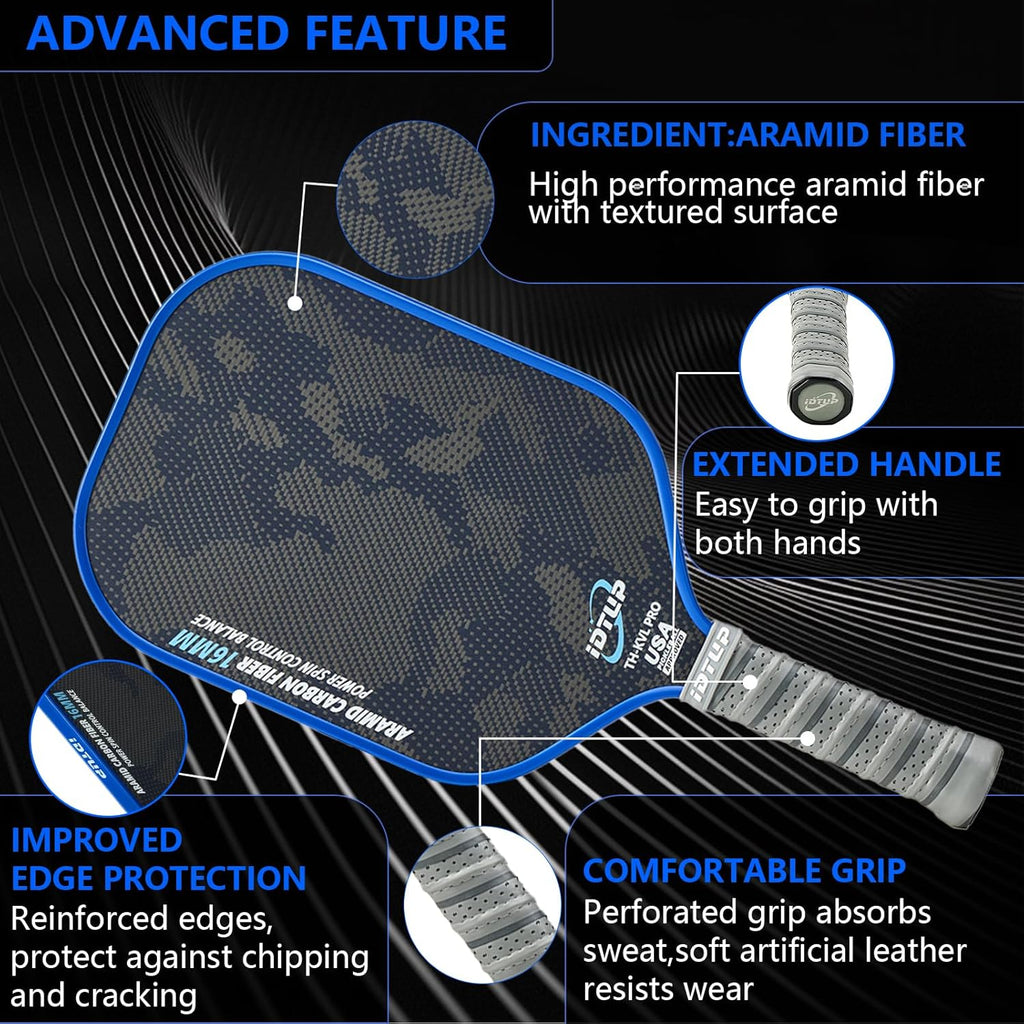 Pack Pickleball Pro Aramid Carbon (2 Palas + 4 Pelotas)