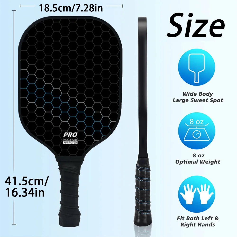 Poplar Wood Pickleball Paddles Set, Large Sweet Spot, Comfort Grip, Includes 4 Balls & Carry Bag for All Players