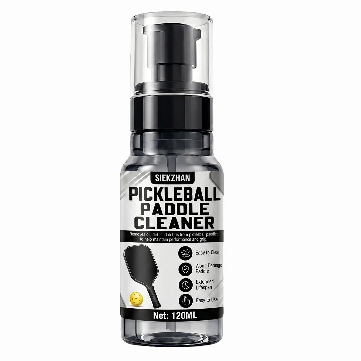 SIKEZHAN 120Ml Pickleball Paddle Cleaner Spray Kit, Premium Rubber Eraser Block and Microfiber Towel for Face Spin Restoration