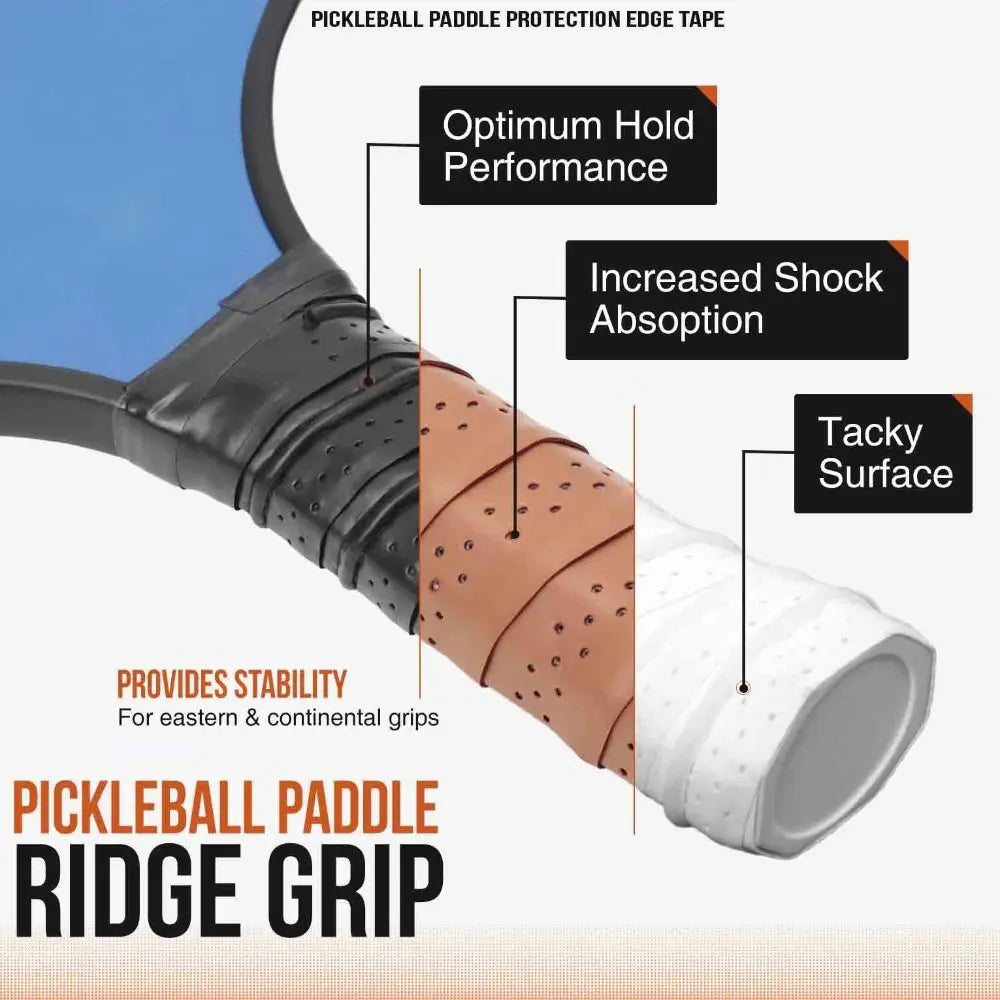 Raised Ridge Pickleball Grip Tape Sweat Absorbent Universal Cozy Overgrip Wrap Breathable Enhanced Traction Paddle Grip Cover
