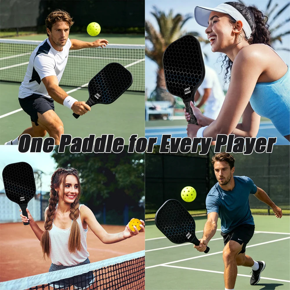 Poplar Wood Pickleball Paddles Set, Large Sweet Spot, Comfort Grip, Includes 4 Balls & Carry Bag for All Players