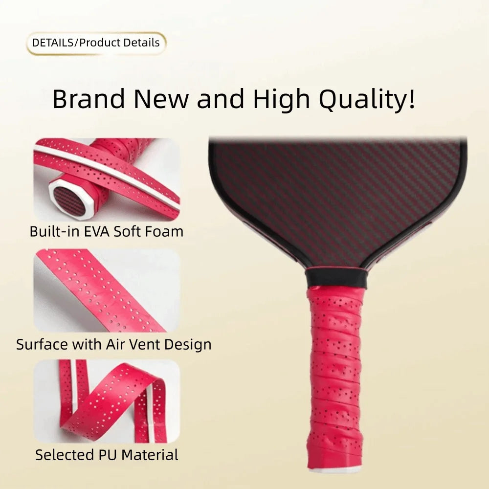 Raised Ridge Pickleball Grip Tape Sweat Absorbent Universal Cozy Overgrip Wrap Breathable Enhanced Traction Paddle Grip Cover